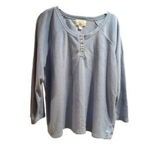 Carole Hochman Heavenly Soft Sleepwear Light blue fleece top size P1X